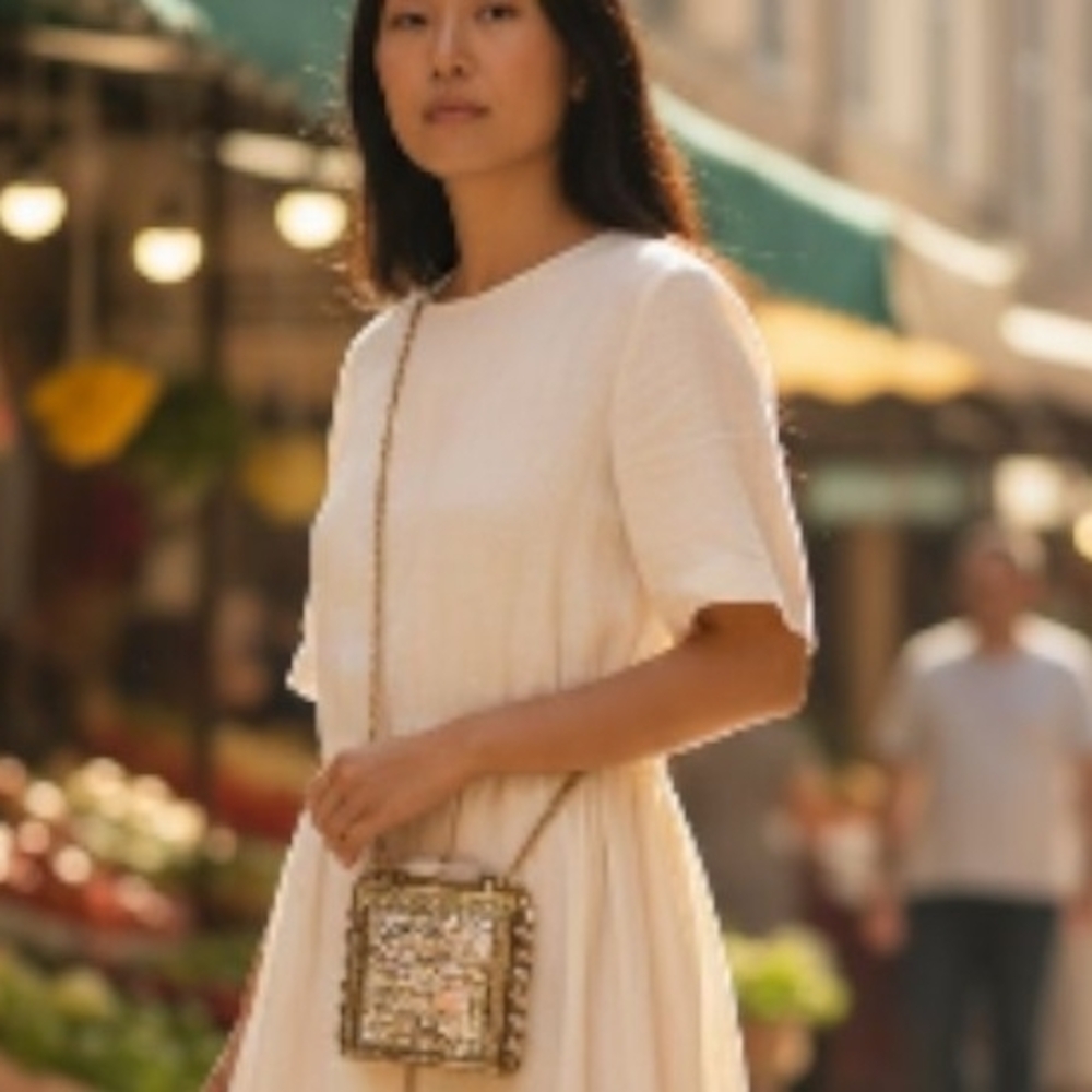 Stylish Gold Crossbody Bag